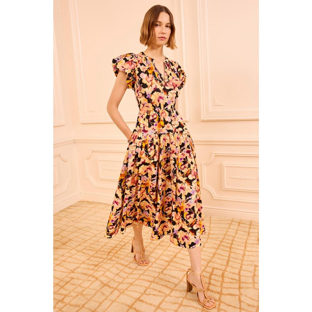 Ulla Johnson Marin Cotton Midi Dress Night Bloom